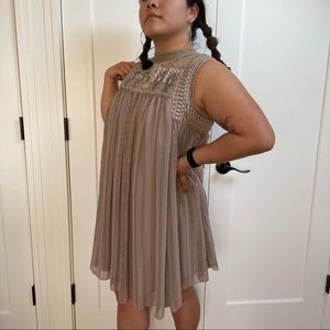 Free People Tulle Mock Neck Dress